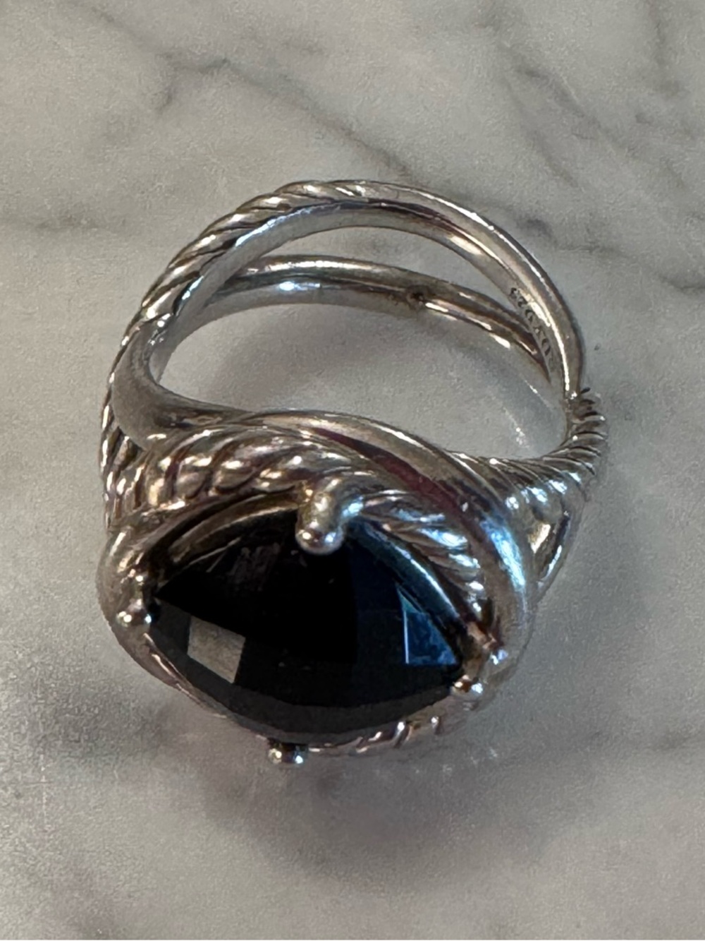 David Yurman onyx infinity ring, size 7, like new